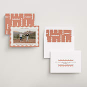 "wavy frame" - Save the Dates in Apricot by Kelly Watkins - Assembled