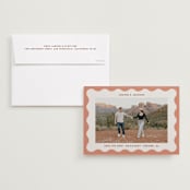 "wavy frame" - Save the Dates in Apricot by Kelly Watkins - Save the Date with Envelope