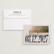 "Big bold date" - Save the Dates in Ecru by Jackie Crawford - Save the Date with Envelope