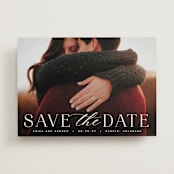 "Classic Serif" - Save the Dates in Dove by Hooray Creative - Front