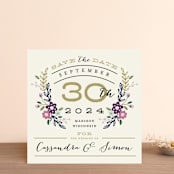 "Wildflower Crest" - Save the Dates in Orchid by Alethea and Ruth - Front