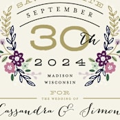 "Wildflower Crest" - Save the Dates in Orchid by Alethea and Ruth - Detail