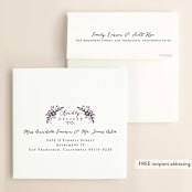 "Wildflower Crest" - Save the Dates in Orchid by Alethea and Ruth - FREE Recipient Addressing