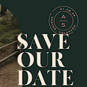 "Modern Stamp" - Save the Dates in Palm by Jessica Corliss - Detail