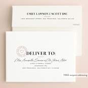 "Modern Stamp" - Save the Dates in Palm by Jessica Corliss - FREE Recipient Addressing