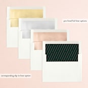 "Modern Stamp" - Save the Dates in Palm by Jessica Corliss - Envelope Liner Options