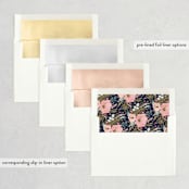 "Floral Vignette" - Save the Dates in Midnight by Kristen Smith - Envelope Liner Options