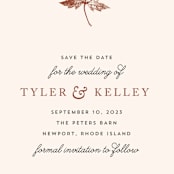 "Leaf Print" - Save the Dates in Mocha by Katharine Watson - Detail
