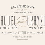 "Hyde Park" - Save the Dates in Soft Ivory by Meagan Christensen - Detail