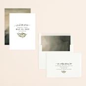"Olive Branch" - Save the Dates in Olive by Wildfield Paper Co - Assembled