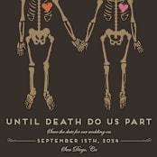 "Until Death" - Save the Dates in Golden by Katie Zimpel - Detail