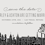 "Big City - Las Vegas" - Save the Dates in Light Taupe by Hooray Creative - Detail