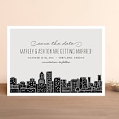 "Big City - Portland" - Save the Dates in Light Taupe by Hooray Creative - Front