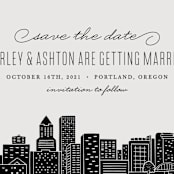 "Big City - Portland" - Save the Dates in Light Taupe by Hooray Creative - Detail