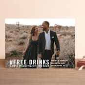 "Free Drinks" - Save the Dates in Pearl by Jennifer Lew - Front