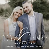 "Resplendent" - Save the Dates in White by Jessica Williams - Detail