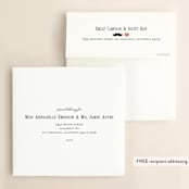"Kiss + Kiss" - Save the Dates in Cream by Penelope Poppy - FREE Recipient Addressing