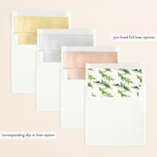 "Simple Pine Branches" - Save the Dates in Vanilla by Mere Paper - Envelope Liner Options