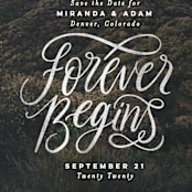 "Forever Begins" - Save the Dates in Chalk by Pink House Press - Detail