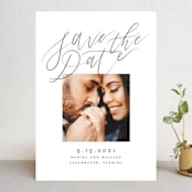 "Casual Script" - Save the Dates in Snow by Pink House Press - Front