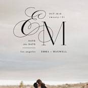 "Chic Monogram" - Save the Dates in Noir by Hooray Creative - Detail