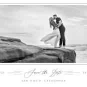 "Windswept Deco" - Save the Dates in Dove Gray by Paper Sun Studio - Detail