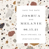 "Terrazzo" - Save the Dates in stone by Amy Payne - Detail