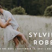 "Modern offset" - Save the Dates in Cream by Stacey Meacham - Detail