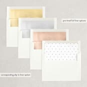 "Triptych" - Save the Dates in Linen by Erin Deegan - Envelope Liner Options