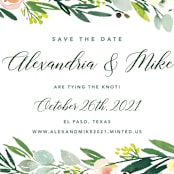 "Eucalyptus Wreath" - Save the Dates in Eucalyptus by Yao Cheng Design - Detail