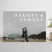 "Minimalism" - Save the Dates in Ivory by Shannon Chen of Four Wet Feet Studio - Front