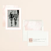 "Modernist Minimal" - Save the Dates in Blush by Everett Paper Goods - Assembled