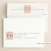 "Modernist Minimal" - Save the Dates in Blush by Everett Paper Goods - FREE Recipient Addressing