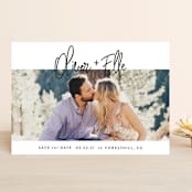 "Whimsical Script" - Save the Dates in Onyx by Christie Garcia - Front