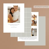 "Modern offset" - Save the Dates in Cream by Stacey Meacham - Back of Card Options