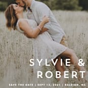 "Modern offset" - Save the Dates in Cream by Stacey Meacham - Detail