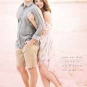 "Watercolor Wash" - Save the Dates in Blush by Phrosné Barwood - Detail