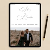 "Portrait" - Save the Dates in Charcoal by Minted - FREE Wedding Website