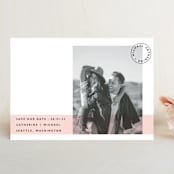 "Sealed with a Kiss" - Save the Dates in Blush by Hudson meet Rose - Front