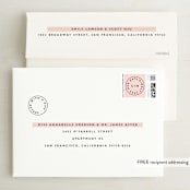 "Sealed with a Kiss" - Save the Dates in Blush by Hudson meet Rose - FREE Recipient Addressing