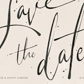 "Inky" - Save the Dates in Cream by GeekInk Design - Detail