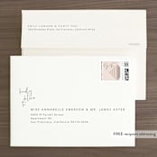 "Oversized" - Save the Dates in Rosewater by Mere Paper - FREE Recipient Addressing