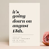 "Party Down" - Save the Dates in Ecru by Erica Krystek - Front