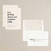 "Party Down" - Save the Dates in Ecru by Erica Krystek - Assembled
