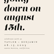 "Party Down" - Save the Dates in Ecru by Erica Krystek - Detail