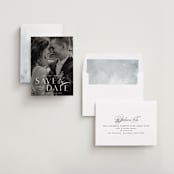 "Swoop" - Save the Dates in Pearl by Everett Paper Goods - Assembled