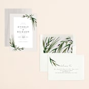 "Botanical Frame" - Save the Dates in Fog by Kate Ahn - Assembled
