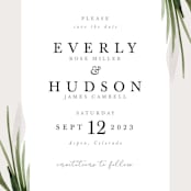 "Botanical Frame" - Save the Dates in Fog by Kate Ahn - Detail