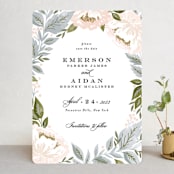 "Peony Floral Frame" - Save the Dates in Cornflower by Alethea and Ruth - Front
