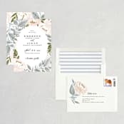 "Peony Floral Frame" - Save the Dates in Cornflower by Alethea and Ruth - Assembled